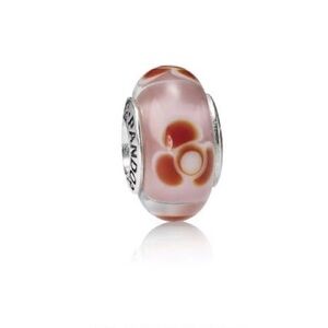Pandora "Flowers For You" Murano 925 Sterling Silver and Glass Charm